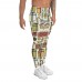 Men's Christmas Candy and Presents Pattern Printed Leggings (Tan)